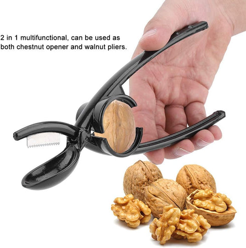 Fdit 2 in 1 Kitchen Quick Chestnut Clip Aluminum alloy Nut Cracker Sheller Nut Opener Plier Nutcracker Chestnut Clip...