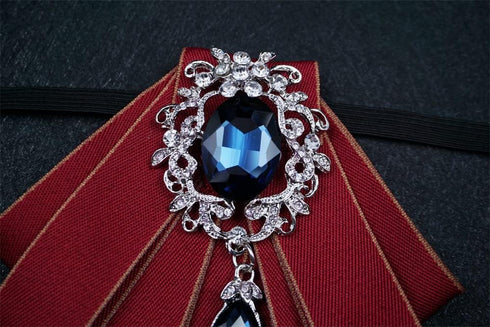 Black Ribbon BowTie Rhinestone Brooch Men's Wedding Brooch Pin Flower Male Groom Men Bow tie Broach Fashion Jewelry(black)...