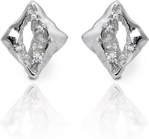 925 Sterling Silver Stud Earrings Irregular Chic Earrings Geometric Stud Earrings Flat Back Earrings Statement Jewelry Lightweight 2024 Urban Fash...