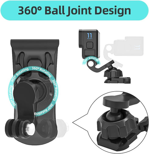 SUREWO Car Sun Visor Mount, Quick Clip Sun Visor Mount with Universal Ball J Hook Compatible with GoPro Hero 12 11 10 9 8 7 6 5 Black,DJI Osmo Act...