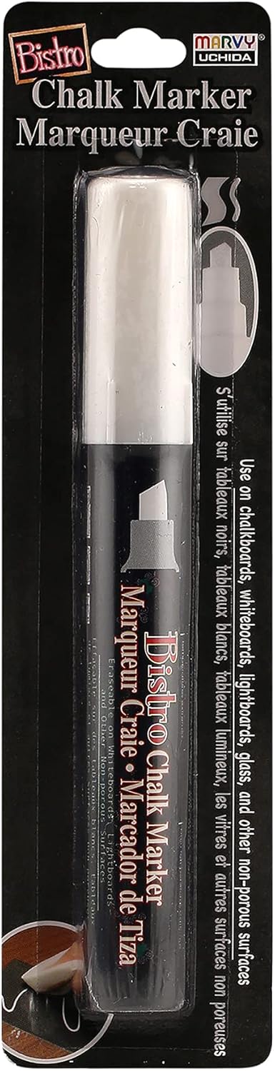 Uchida 483-C-0 Chisel Tip Bistro Chalk Marker, White...