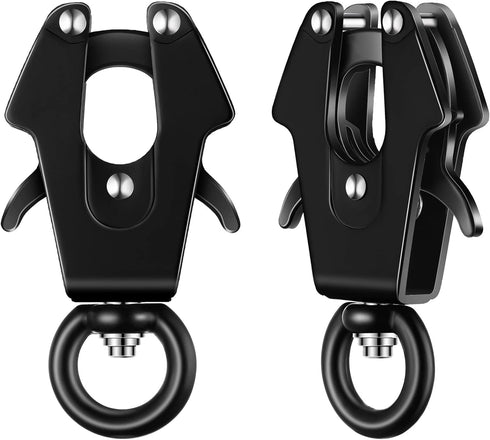 2 Pcs Frog Clip Black Dog Leash Clasp 360 Degree Swivel Clip Heavy Duty Quick Release Dog Chain Buckle Frog Cable Dog Leash Buckle for Linking Pet...