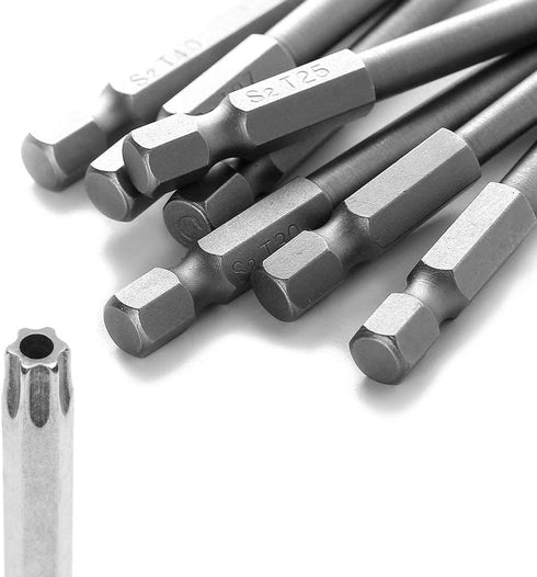 11pc Torx Screwdriver Bits 1/4 Inch Hex Shank Electric Magnetic Star Torx Security Head Screw driver Drill Bits Set, T6-T40,75mm Length...