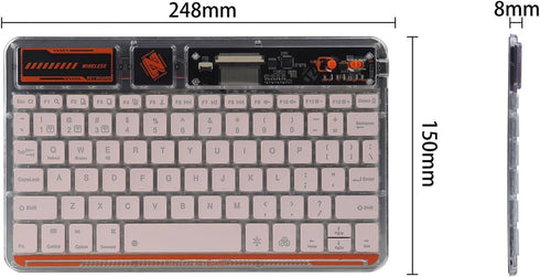 Slim Portable Wireless Bluetooth Keyboard,10 inch 7 Colors Backlit Rechargeable Keyboard for Android Tablet Cell Phone Smartphone iPad iOS Windows...