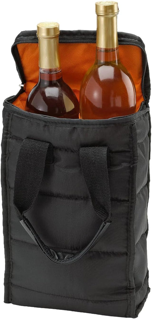 Handy Laundry Wine Carrier Tote Bag - 2 Bottle Pockets - Attractive wine bag with thick external padding, zipper and easy to carry handles. Perfec...