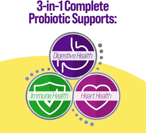 Culturelle 3-in-1 Complete Probiotic Daily Formula, Once Per Day Probiotic Supplement, Helps Your Digestive System Work Better, Supports Natural I...
