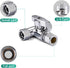 Lead-Free Brass 1Pcs Chrome-Plated Add-A-Tee 3-Way,3/8 Inch x 3/8 Inch x 3/8 Inch Angle Stop Valve For Reverse Osmosis Water Filters,Ice Maker,Ref...