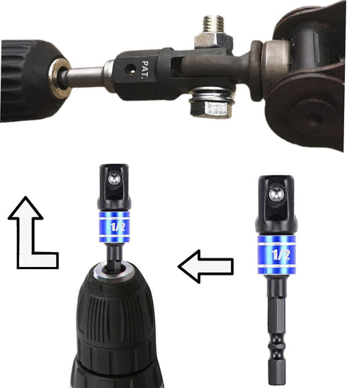 1/2" Scissor Jack Adapter for Use with 1/2 Inch Drive/Impact Drills/Ratchet or Standard Drive Sockets or 13/16 Inch Lug Wrench/Tire Iron or Socket...