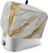 Toaster Dust Cover with Pockets, Marble White Grey Golden Abstract Art Texture Soft Washable 2 Slice Toaster Cover, Dust-proof Cover for Small App...