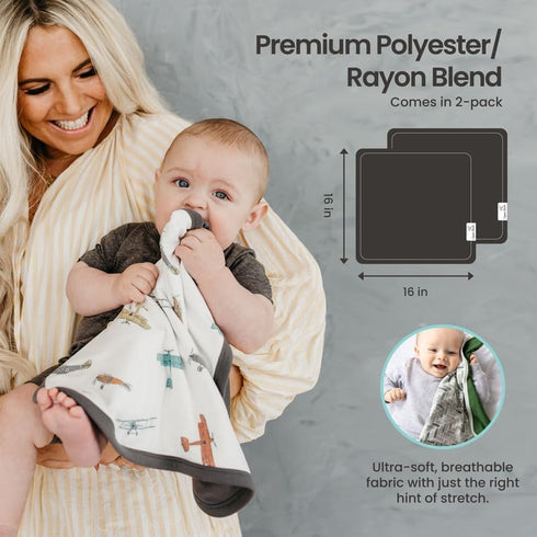 Copper Pearl Baby Security Blanket Set of 2 - Portable Size for Self-Soothing On-The-Go, Ideal Baby Blankets for Boys and Girls, Ultra-Soft, and G...