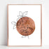 Terracotta Sun and Moon Print, Flower Sun, Minimal Wall Art, Boho Decor, Abstract Moon, Flower Line Print, Sunset Art, Set of 2 Prints - 8x10 inch...