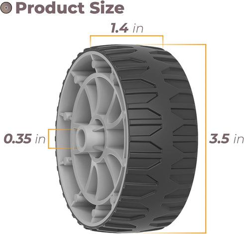 Cooler Replacement Wheels - 3.5 Inch Cooler Rollers,Compatible with Most Coolers, 2-Piece Cooler Wheel Kit...