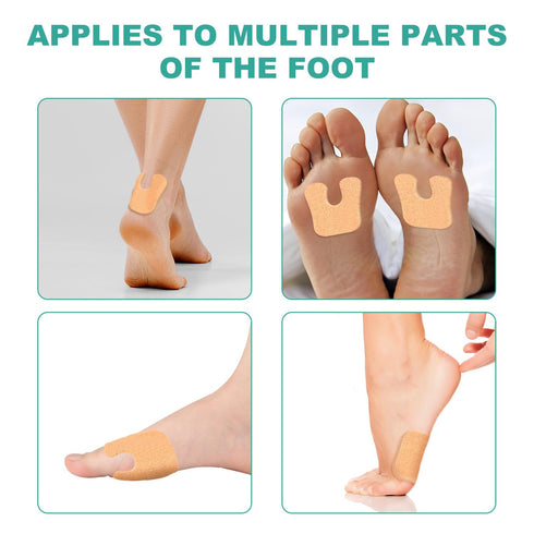 66 Pcs U Shaped Felt Callus Pads, Self-Stick Cushions Protect Calluses from Rubbing on Shoes, Pain Relief Foot Cushion Forefoot Foot Pads for Men ...