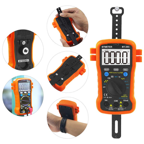 BTMETER BT-39C True RMS Digital Multimeter Auto Ranging for AC DC Voltage,Current, Resistance, Capacitance Tester with Temp Battery LED Test Auto ...