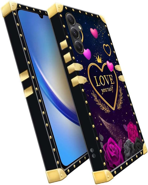Compatible with Samsung Galaxy A54 5G Case,Love Yourself for Women Girls Soft TPU Shockproof Protective Square Phone Case Cover for Samsung Galaxy...