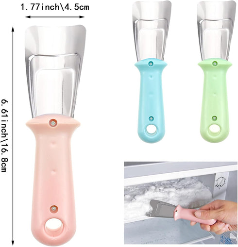 3 PACK Refrigerator Ice Shovel Freezer Kitchen Cleaning Spatula Stainless Steel ice Shovel Ice Remover Scoop Freezer Cleaning Shovel Ice Removal A...