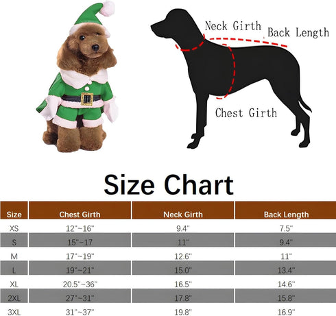 NACOCO Pet Christmas Costumes Dog Suit with Cap Santa Claus Suit Dog Hoodies Cat Xmas Costumes (Green, L)...