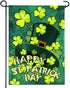 Anley Double Sided Premium Garden Flag, Happy St. Patrick's Day Green Hat with Clover Decorative Garden Flags for Home Decor - Weather Resistant &...