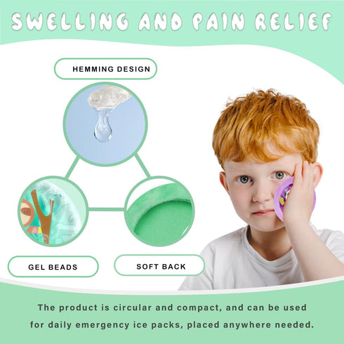 Kids Ice Pack, Hot or Cold Pack Gel Cooling Pad, Reusable for Injuries Medical Health,Swelling and Pain Relief, Tired Eyes, Child Injury, Headache...