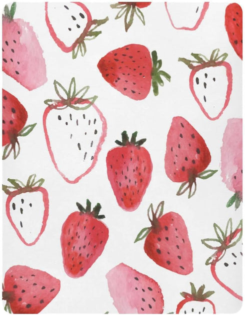 Fitted Crib Sheet Watercolor Strawberries Baby Sheets for Standard Crib Toddler Mattress Cover, Soft Microfiber Breathable Mattress Cover,27" x 39...
