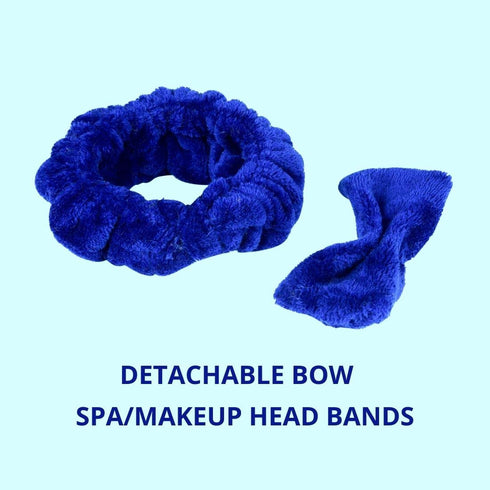 Spa Facial Makeup Headbands,Bow Headband for Washing Face Fuzzy Skincare,Fleece Cosmetic Headband For Women Girls,Microfiber Hair Band Pack of 1 B...