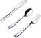 N9R 200pcs Plastic Silverware Set, Silver Plastic Cutlery Including 100pcs Forks, 50pcs Spoons, 50pcs Knives, Disposable Silverware for Party/Ever...