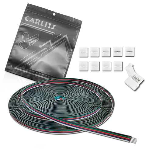 22AWG 5pin 65.6FT 20M RGBW Extension Cable Wire Line Stranded Tinned Copper for 5 Colors RGBW LED Strip Lights 3528 5050...