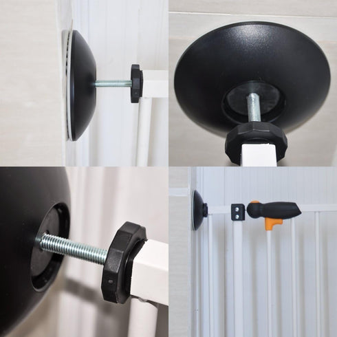 Vmaisi Baby Gate Wall Protector - Protect Walls from Pressure Mounted Pet Dog Gates, 4 Pack Black...