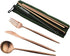 Eco-friendly Matte Finish Flatware Sets 7 Pieces Cutlery Set Knife Fork Spoon 18/10 Stainless Steel Rose Gold Portable Travel Utensil Set for Trav...