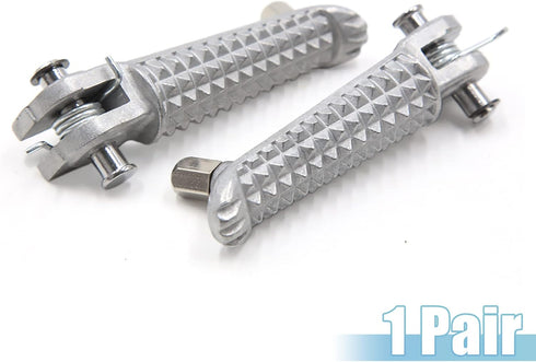 uxcell 1 Pair 7mm Aluminium Alloy Motorcycle Footrest Footpeg Foot Rest Peg Bike Bicycle Cycling Silver Tone for Yamaha...
