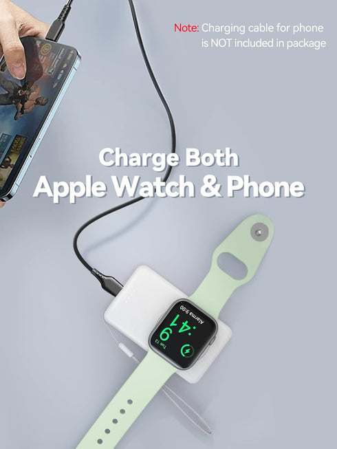 LVFAN Portable Charger for Apple Watch, 4000mAh iWatch Charger Power Bank Wireless Battery Pack Magnetic Travel Smart Watch Charger for Apple Watc...