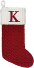 21 Inch Cable Knit Monogram Christmas Stocking (Embroidered K)...