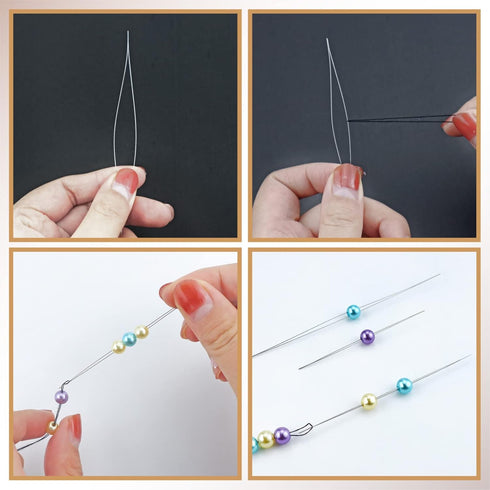 YETOOME 18 Pieces Beading Needles, 6 Sizes Beading Embroidery Needles, Big Eye Collapsible Beading Needles Set for Jewelry Making...