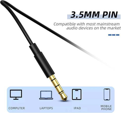EP-06 Metallic Wired Earbuds in-Ear Earphones,Build-in Microphone Noise Isolating Headphone,with 3.5mm Jack Long Cord 10mm Large Drivers HD Bass A...