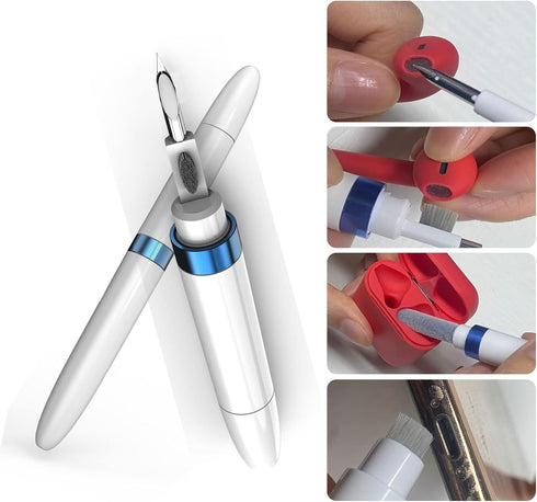 2-Pack AirPod Cleaner Kit-4-in-1 Multi-Function Cleaning Set with Flocking Sponge, Soft Brush, and Metal Pen Tip for AirPods, Phones, Keyboards, C...