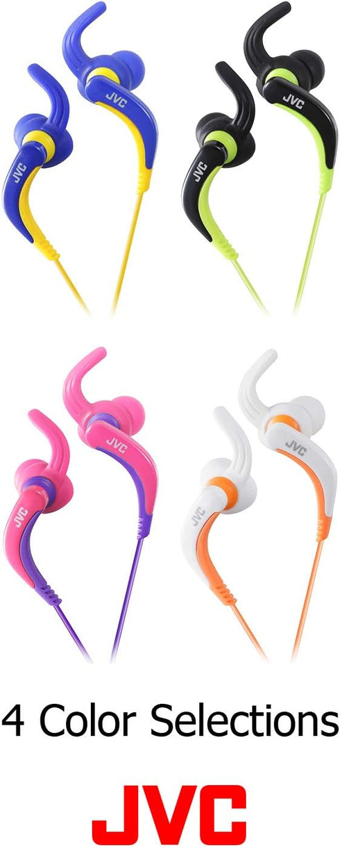 JVC HAETX30W Extreme Fitness Headphones, White/Orange...