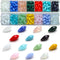 6x12mm Teardrop Crystal Beads, 280pcs Faceted Glass Beads in 14 Colors, DIY Gemstone Beads for Jewelry Making, Craft Supplies for Necklaces, Brace...