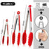 Walfos Kitchen Tongs - 7" 9" and 12" Heat Resistant Cooking Tongs, Stainless Steel and BPA Free Silicone Tips, Great for Cooking, Salad, Grilling,...