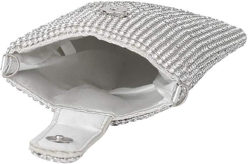 Bling Rhinestone Evening Handbag Cell Phone Purse Wallet Clutch Crossbody Bag...