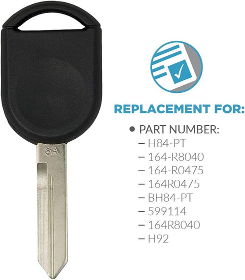 Keyless2Go Replacement for New Uncut 80 Bit Transponder Ignition Car Key H92 H84 H85 (2 Pack)...