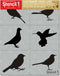 Stencil1 Winter Christmas Stencils (Bird Silhouette Stencil Set 6 pack 8.5" x 11")...