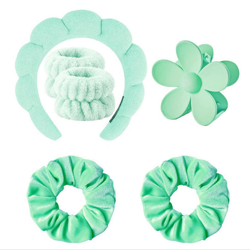 RICHTOP Face Wash Headband for Women 6 Pack Skincare Headband Set Makeup Headband Green Sponge Spa Headband Teen Girl Gift Trendy Stuff Headband f...