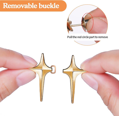 Jeans Button Pins, 6pcs Alloy Detachable Star Tightener Loose Pants Waist Clips Decorative Jean Charms Fit Fixer Adjuster Easy to Pull Buckle for ...
