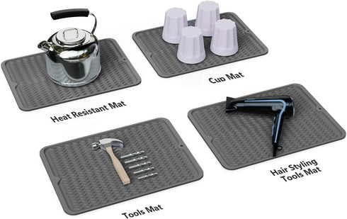 Silicone Dish Drying Mat for Kitchen Counter or Kitchen Dishes or Kitchen Mat for Countertop,Dish Drainer Mat for Easy to Clean,Quick Dry - 12"*16...