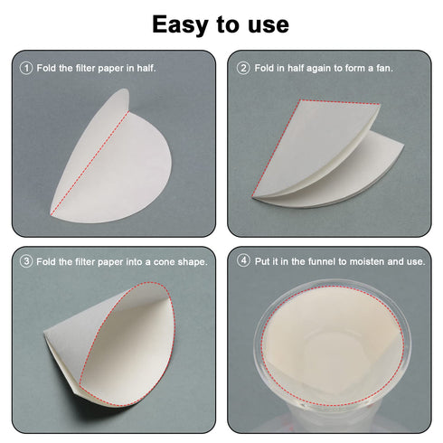 stonylab Quantitative Filter Paper, 100 Pack Slow Flow Rate Cellulose Filter Paper Circles with 10 Micron Particle Retention, 74 mm Diameter...