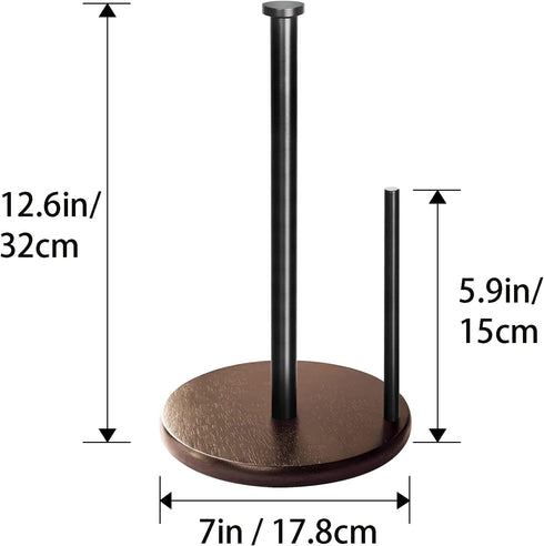 Wood Paper Towel Holder Countertop, OBODING, Farmhouse Kitchen Paper Towel Holders Stand with Real Wooden Base, fits Standard and Jumbo Size Paper...