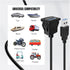 TNP USB 3.0 Flush Mount Cable w/Buckle (Square) Dashboard Panel Dash Mount 1 Port USB Socket Plug Jack Connector Extension Wire Cord Water Resista...