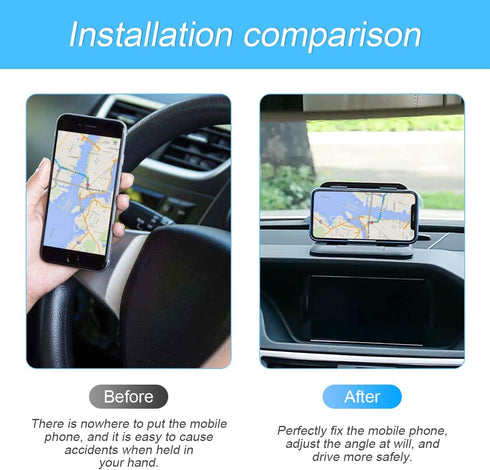 Car Phone Holder Mount, Silicone Carbon Fiber Pattern Car Phone Mount for Automotive Dashboard, Universal for iPhone Pro Max SE XS XR Plus, Samsun...