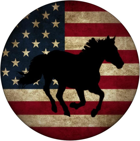 Patriotic Distressed American Flag Black Horse PopSockets Adhesive PopGrip...