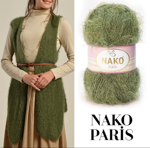 Generic Nako Paris Yarn Set of 2 Balls, Total 536 Yards Soft Fluffy Turkish Yarn, Shawl Hat Scarf Yarn, Crochet and Knitting Thread, Cardigan Yarn...